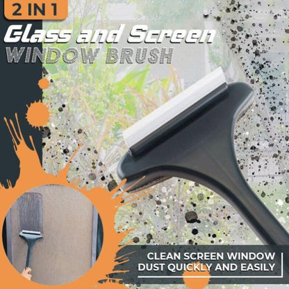 2-in-1 Mesh Cleaning Brush & Wiper with Extended Handle ? Window Cleaner (1 Pc)
