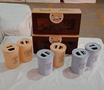 Airtight Containers ? For Tea, Coffee, Sugar & More (3 Pcs Set)