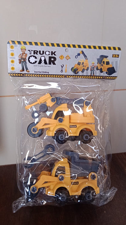 Engineering Vehicles Nut Assembly Toy ? DIY Vehicle Model Set for Kids, Simulation Car Construction Toy (2 Pc Set)