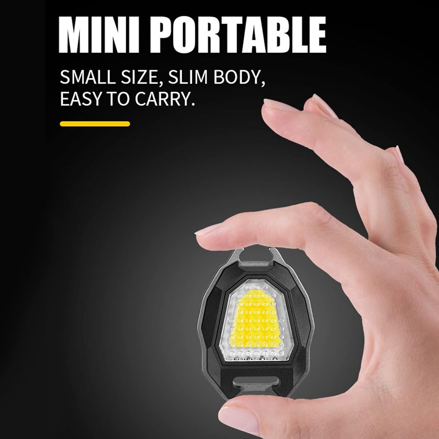 Triangular Camping Flashlight with Lighter ? 6 Modes, 3 Colors, Waterproof, Magnetic Keychain