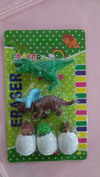 Dinosaur & Egg Shaped 3D Puzzle Erasers ? Fun Mini Erasers for Kids (5 Pcs Set)