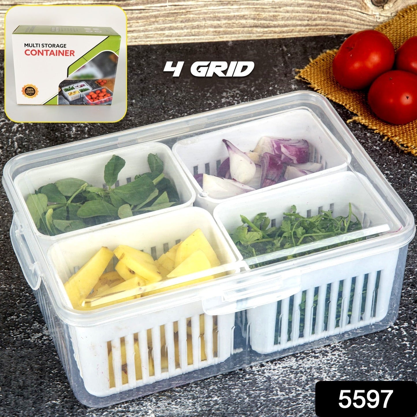 Fridge Storage Box ? Freezer & Kitchen Organizer for Vegetables & Food (1 Pc)