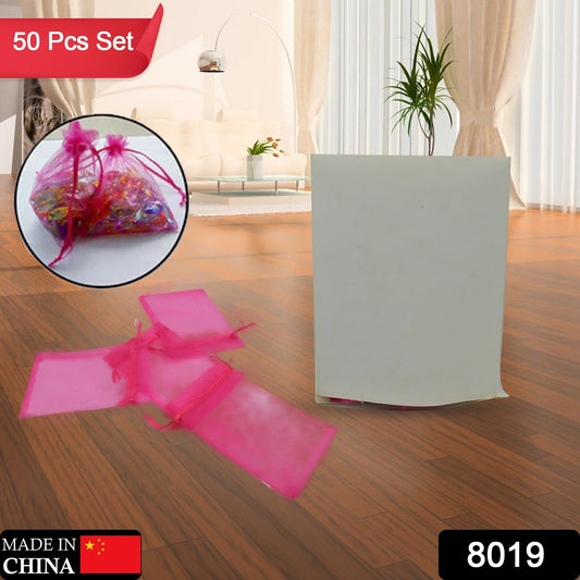 Organza Drawstring Gift Bags ? Small Mesh Pouches for Wedding, Party & Festival Favors (50 Pcs Set)