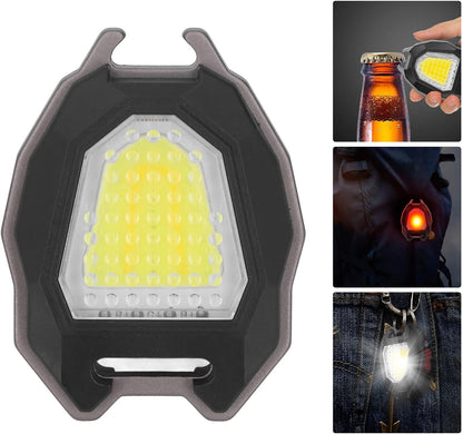 Triangular Camping Flashlight with Lighter ? 6 Modes, 3 Colors, Waterproof, Magnetic Keychain