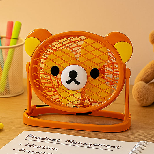 Stylish & Silent: Teddy Bear USB Fan for Any Space ? Adjustable Cooling!