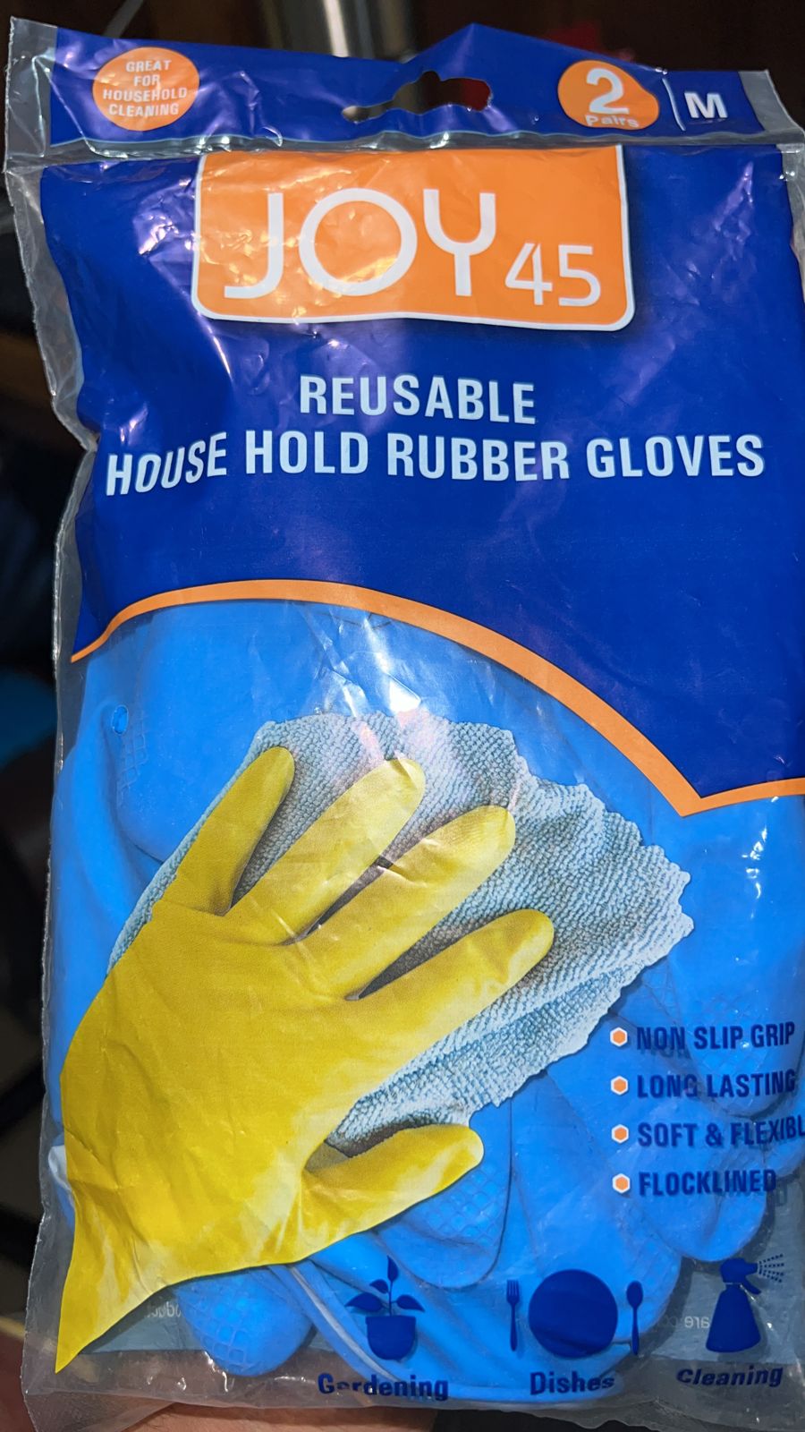 2-Pair Large Blue Multipurpose Gloves ? Ideal for Washing, Gardening & Cleaning
