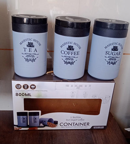 Airtight Containers ? For Tea, Coffee, Sugar & More (3 Pcs Set)