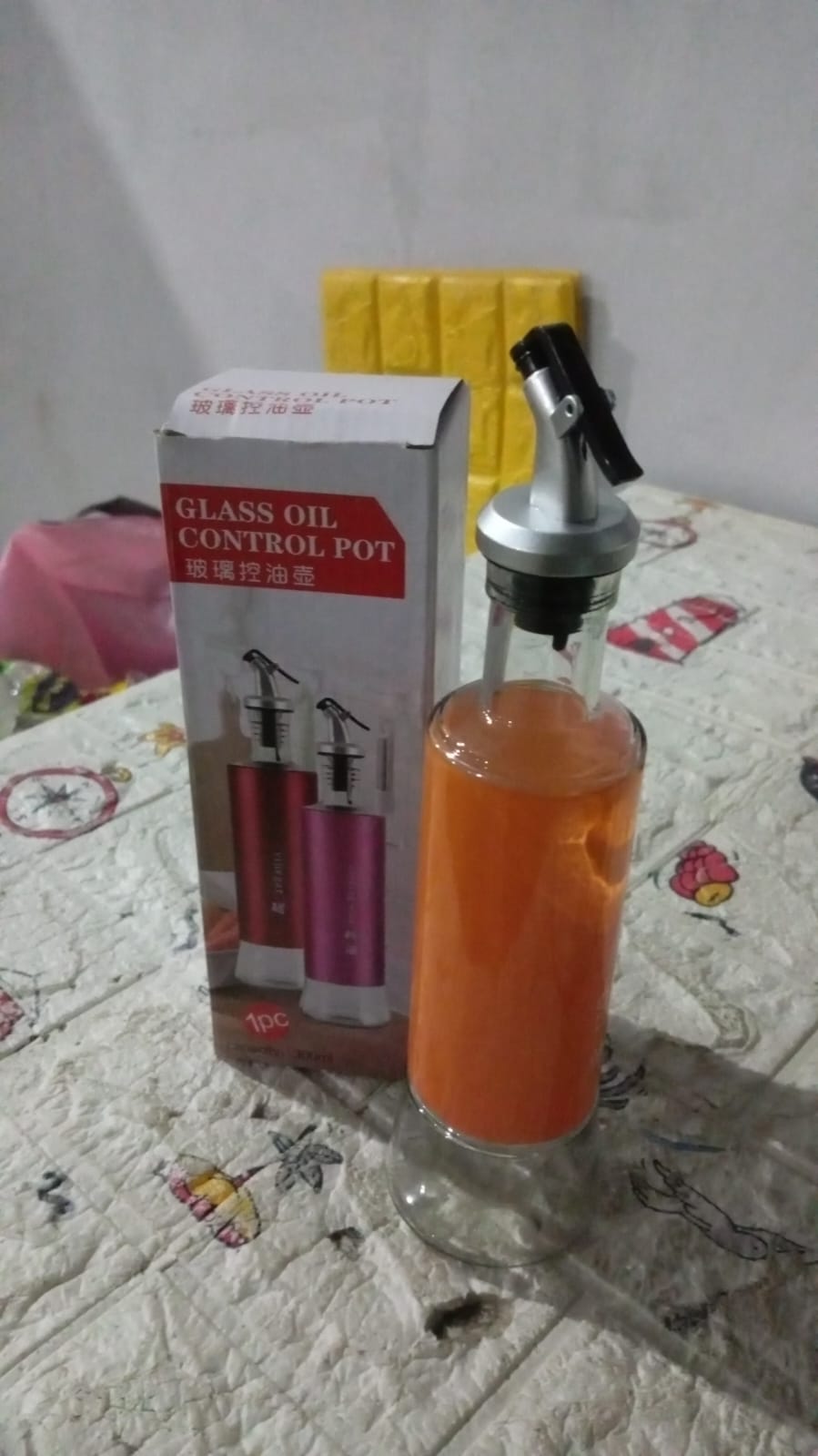 Olive Oil Dispenser ? Leakproof Glass Bottle with Non-Drip Spout for Kitchen & Cooking (300 ML)