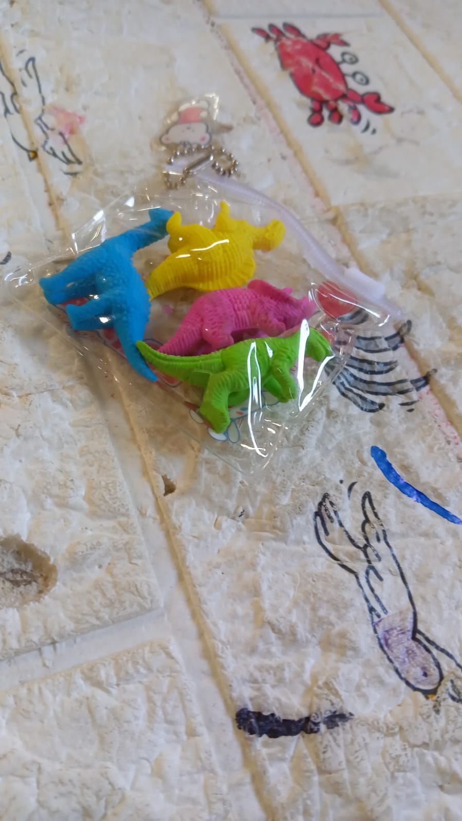 Set of dinosaur erasers for children?s school supplies