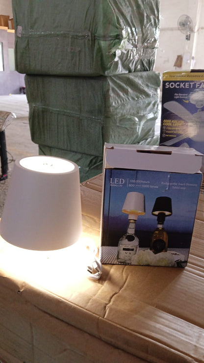 USB Rechargeable LED Bottle Lamp ? 3 Color Dimmable Wireless Table Light for Home & Bar (1 Pc)