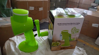 6 in 1 Multi functional Vegetable Cutter & Slicer Hand Machine Cutting, Slice, Cut Thick, Cut Silk All in one ?Vegetable Chopper Cutter & Slicing Cutter Barrel - Vegetable Grater with 6 Removable Blades