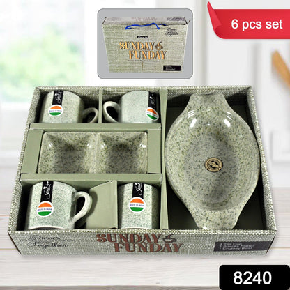 Sunday Funday 6-Piece Tea Set ? Platter & Dual Bowl