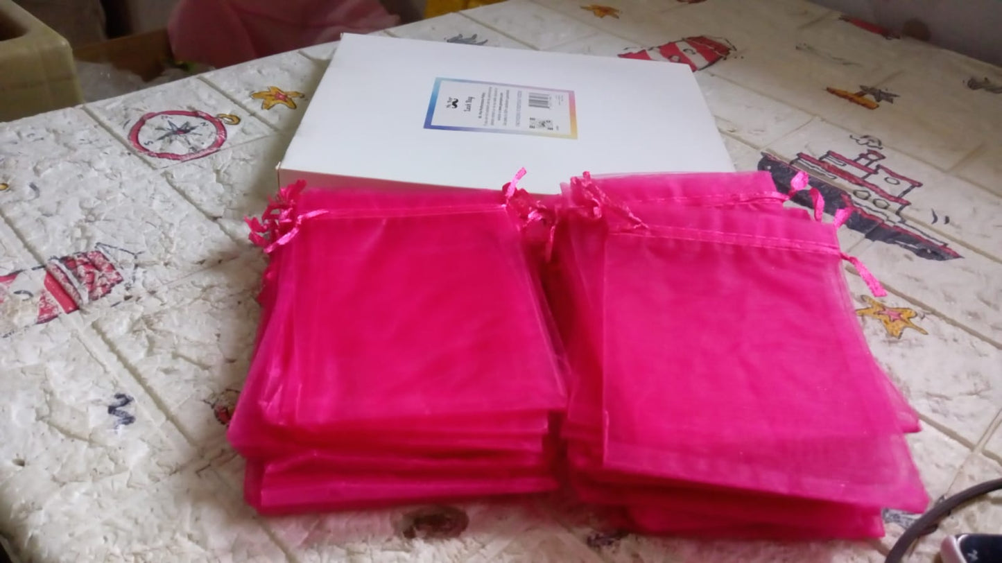 Organza Drawstring Gift Bags ? Small Mesh Pouches for Wedding, Party & Festival Favors (50 Pcs Set)