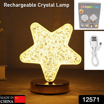 Star Crystal Diamond Touch Lamp ? USB Rechargeable, 3-Way Dimmable
