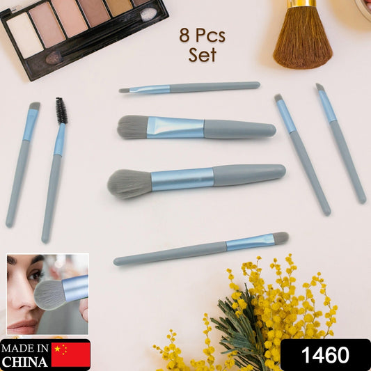 8-Piece Mini Makeup Brush Kit ? Portable Premium Synthetic Set with Case (Mix Colors)