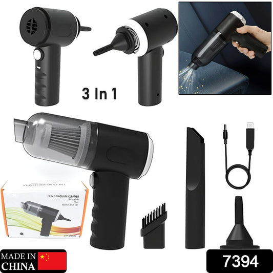 3 in 1 Mini Car Vacuum ? Wireless, Rechargeable, Blower & Dust Cleaner for Car, Home & Keyboard