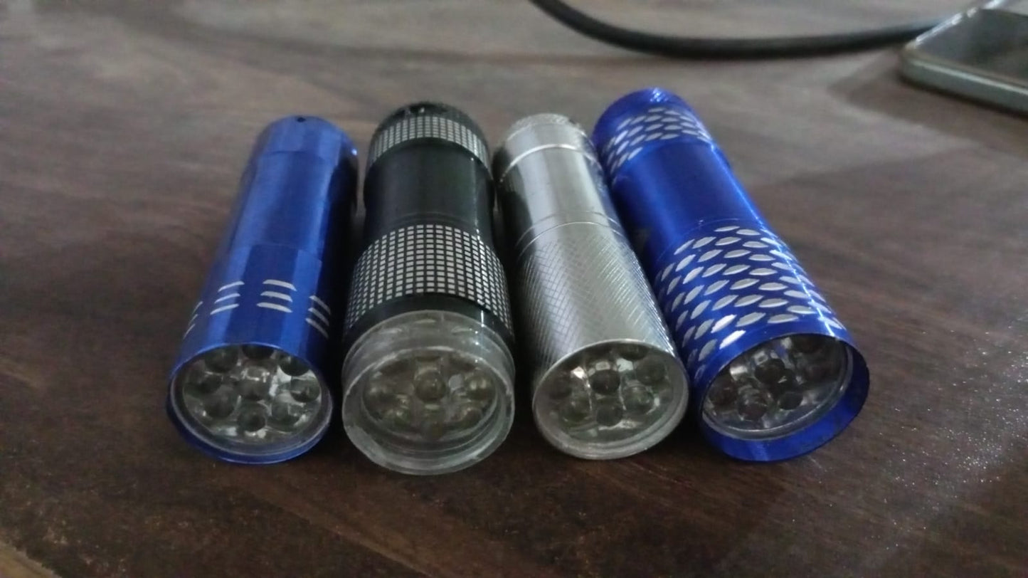 Portable Mini Torch ? 9 LED Pocket Flashlight, 3 Battery Operated (Battery Not Included, Mix Color)