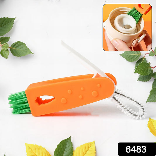 3-in-1 Multifunctional Cleaning Brush Set ? Mini Bottle, Cup & Lid Cleaner (1 Pc)