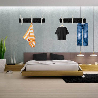 Wall Mounted Coat Hanger Rack ? 6 Hooks for Clothes, Jackets & Hats